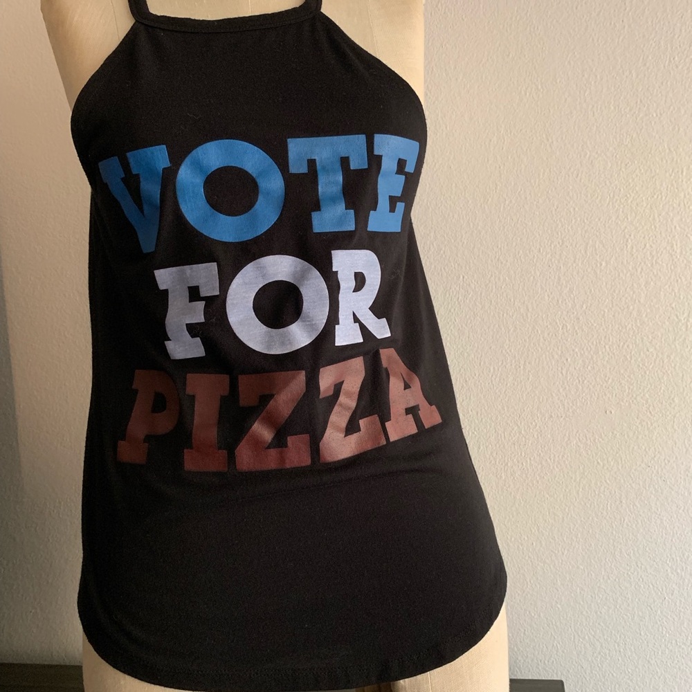 Vote For Pizza Red White Blue Tank - Size Small